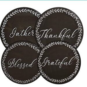 Range Kleen Range Covers Chalkboard Farmhouse Shabby Chic Black White 4 PC Set
